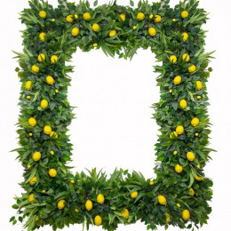 Ветка декоративная с зеленью и лимонами, за кв.м